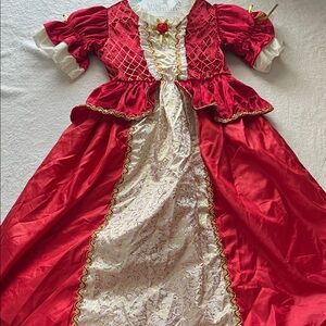 Charming Red and Gold Kids Ballgown Costume